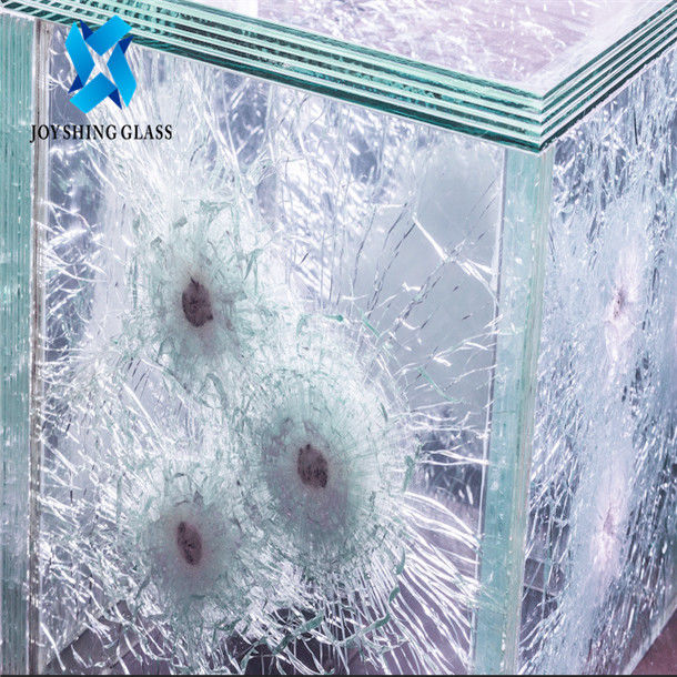 Tempered Bullet Proof Glass Laminated Solid Structure Flat Shape