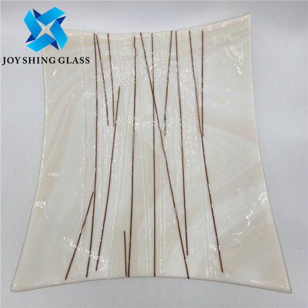 Fabric Wire Mesh Laminated Glass 3mm - 19mm Safety Tempered Art Glass