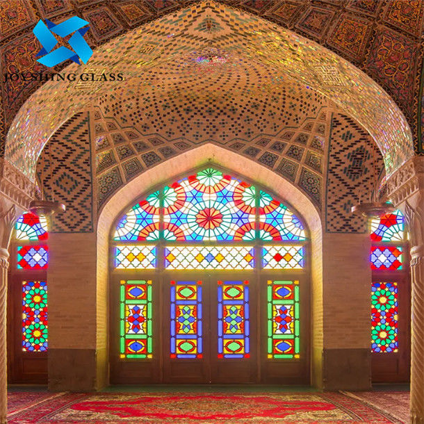Architectural Church Stained Glass Customized size Patterned Window Glass 5mm-22mm