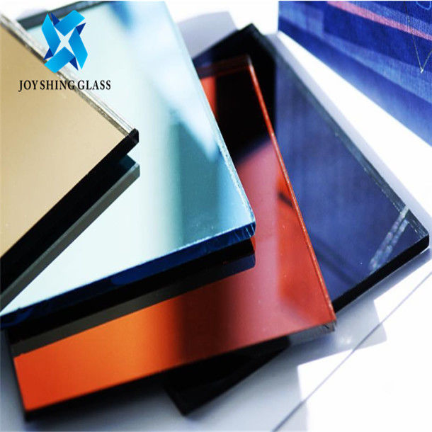 Gold Coloured Mirror Glass Sheets Customize Size For Hotel / Apartment