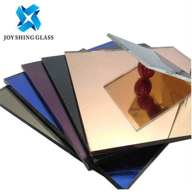 Ultra Clear Coloured Mirror Glass Customized For School / Hospital