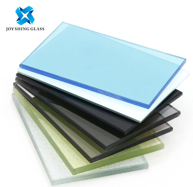 Artistic Flat Coated Float Glass Red Blue Green Yellow For Windows Decoration