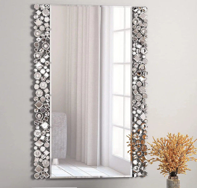 OEM Living Room Decoration Mirror , Silver Gold Wall Mirror 1.1mm - 8mm