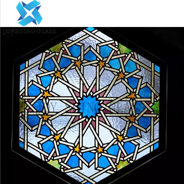 Solid Tiffany Art Church Stained Glass 3mm-22mm Double Glazed Window Glass For Wall