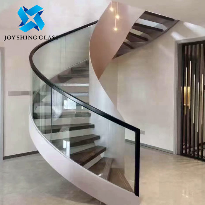 Custom Size 12mm Bent Toughened Glass For Spiral Stairs