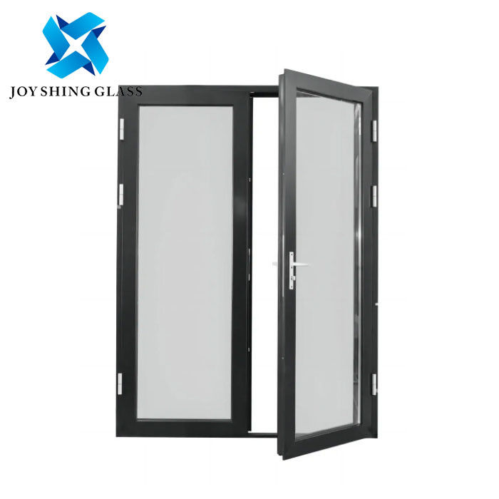 Single Glazing Aluminum Swing Doors With Stainless Steel Mesh Aluminum Glass Doors